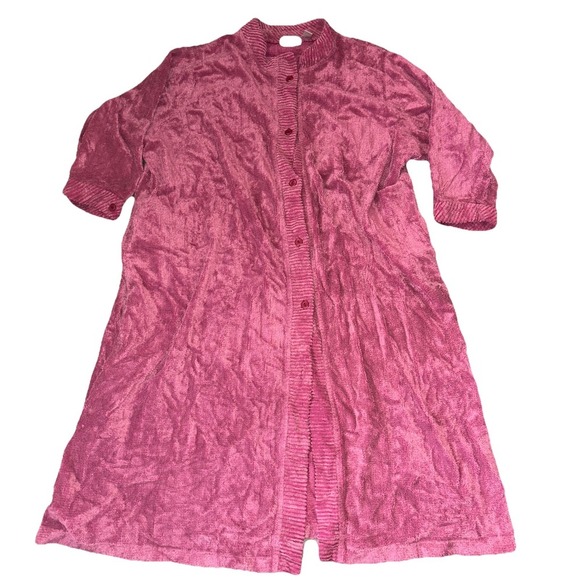 Other - Vtg Comfort Choice Robe House Coat Terry Cloth Button Down Women's 5 XL Pink